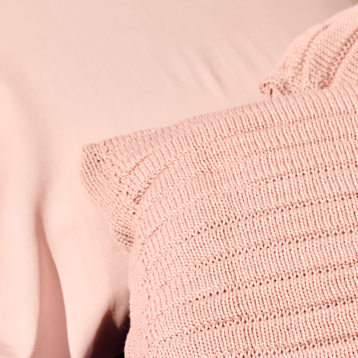 Capa de Almofada Tricot Unique Rosa 004